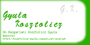 gyula kosztolicz business card